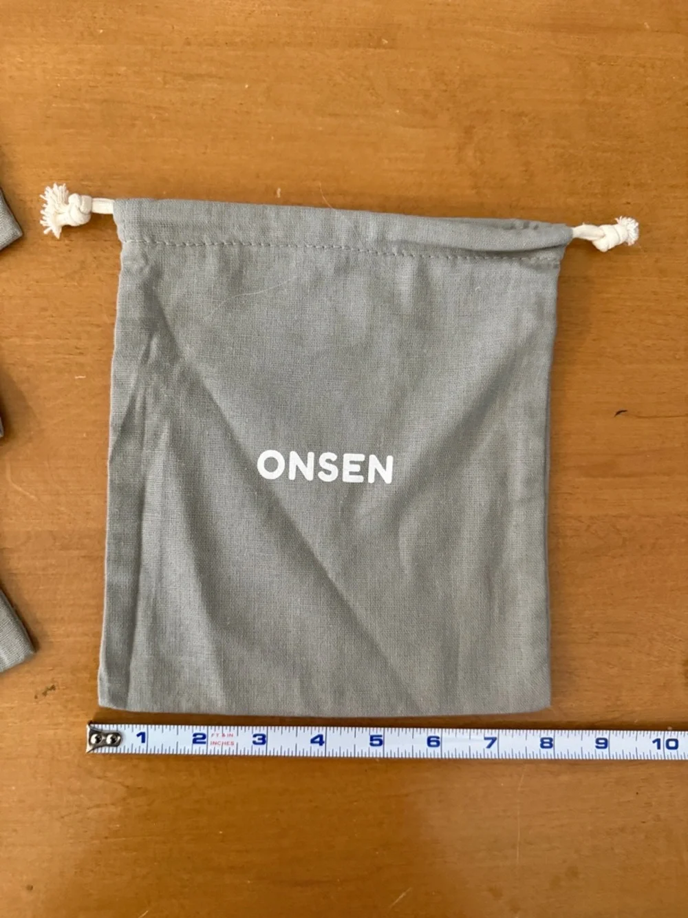 Onsen Gray Cotton canvas Drawstring bag set of four